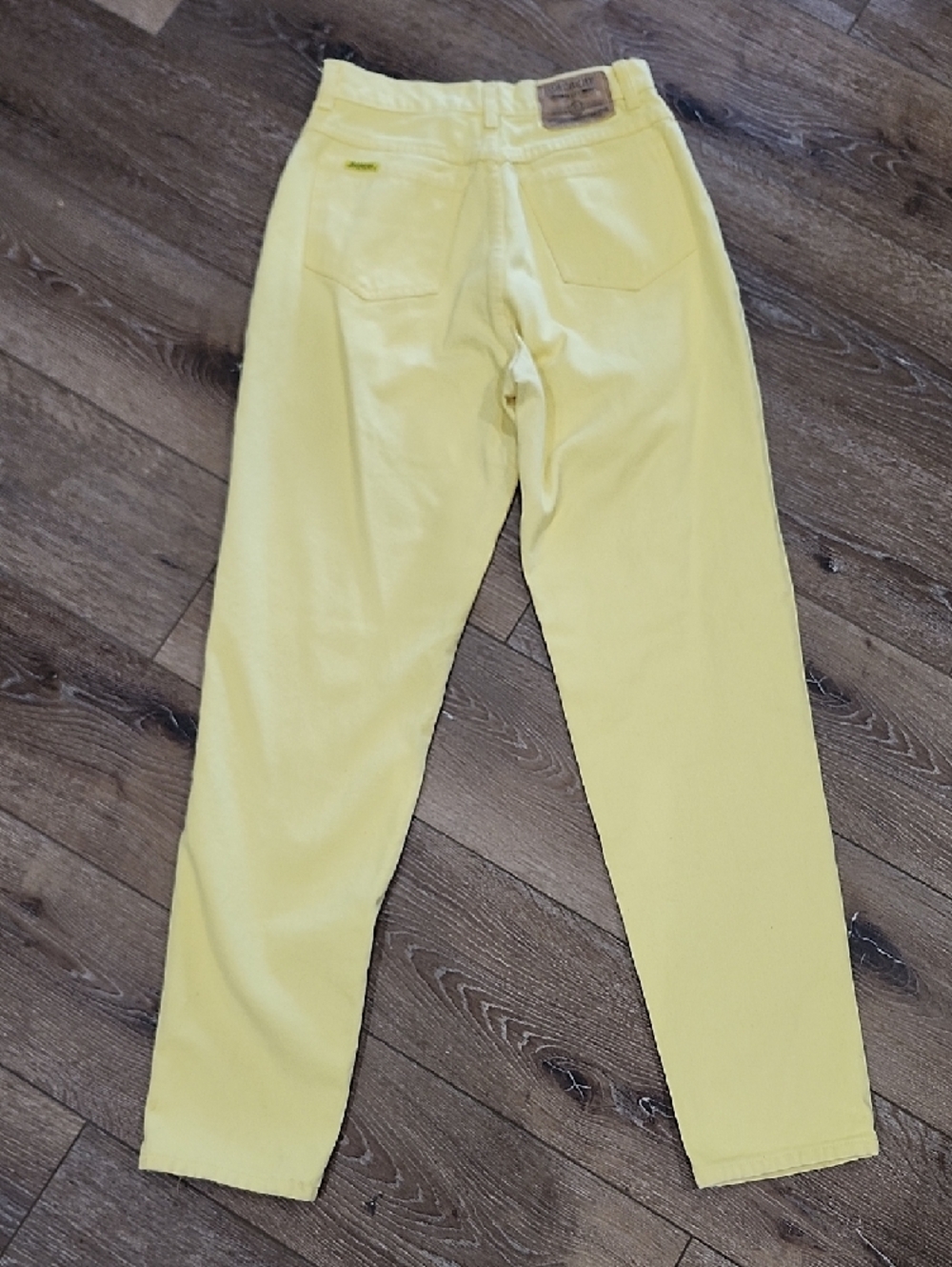 Jordache Vintage Lemon Yellow High Rise 80s 90s Straight Jeans Indie Colorful 8 - Picture 5 of 9